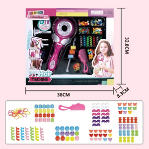 اسباب بازی لوازم آرایشی پک کامل دستگاه بافت مو با نخ رنگی BRAIDED HAIR MACHINE_اسباب بازی